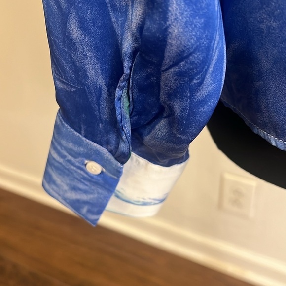 Zara Watercolor Button Down Blouse, Sz. S. - Picture 7 of 13